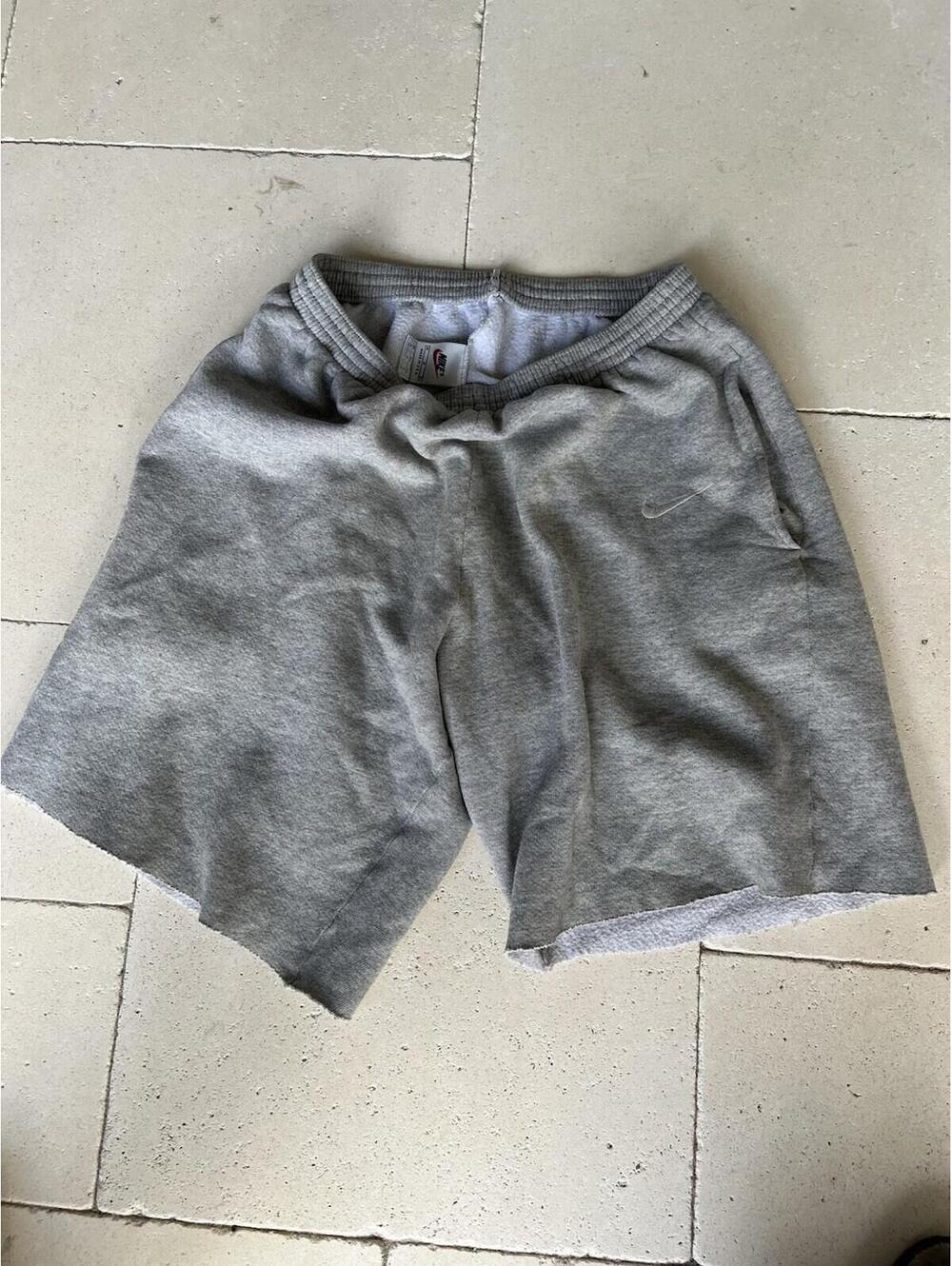 Vintage Nike Sweatpants Mens Large Grey Swoosh Running Cutoff Shorts 90s USA